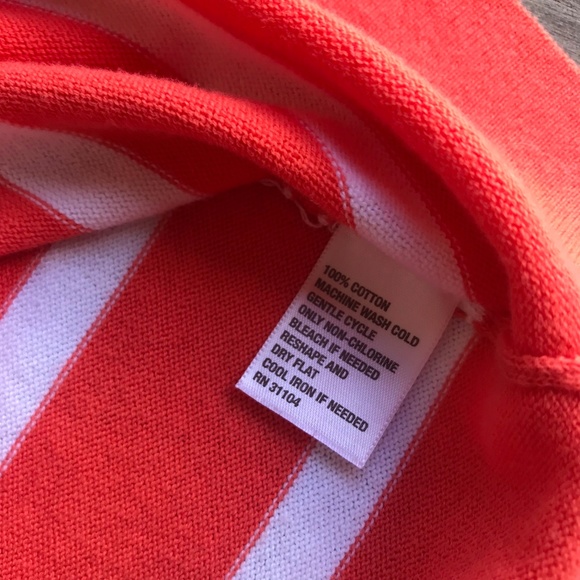 Crown & Ivy Orange White Striped Crab Sweater Prep - Picture 5 of 6